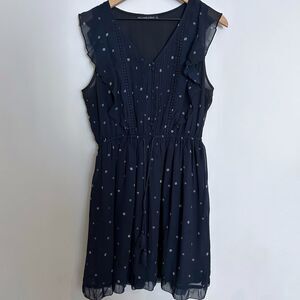 Abercrombie and Fitch Navy Blue Ruffle Dress Size Large